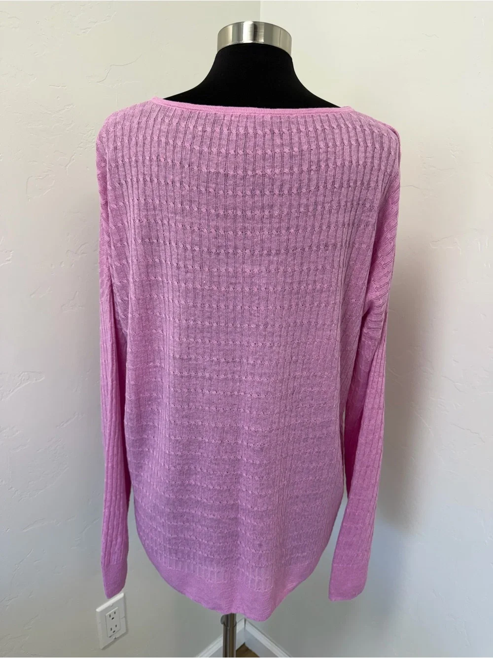 J. Crew Linen Pink Ribbed Boat-Neck Sweater Size XXL